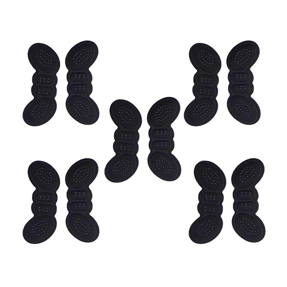 10 Pairs of Black Nude Pairs Self-Adhesive Heel Grips with Anti-Slip Dots