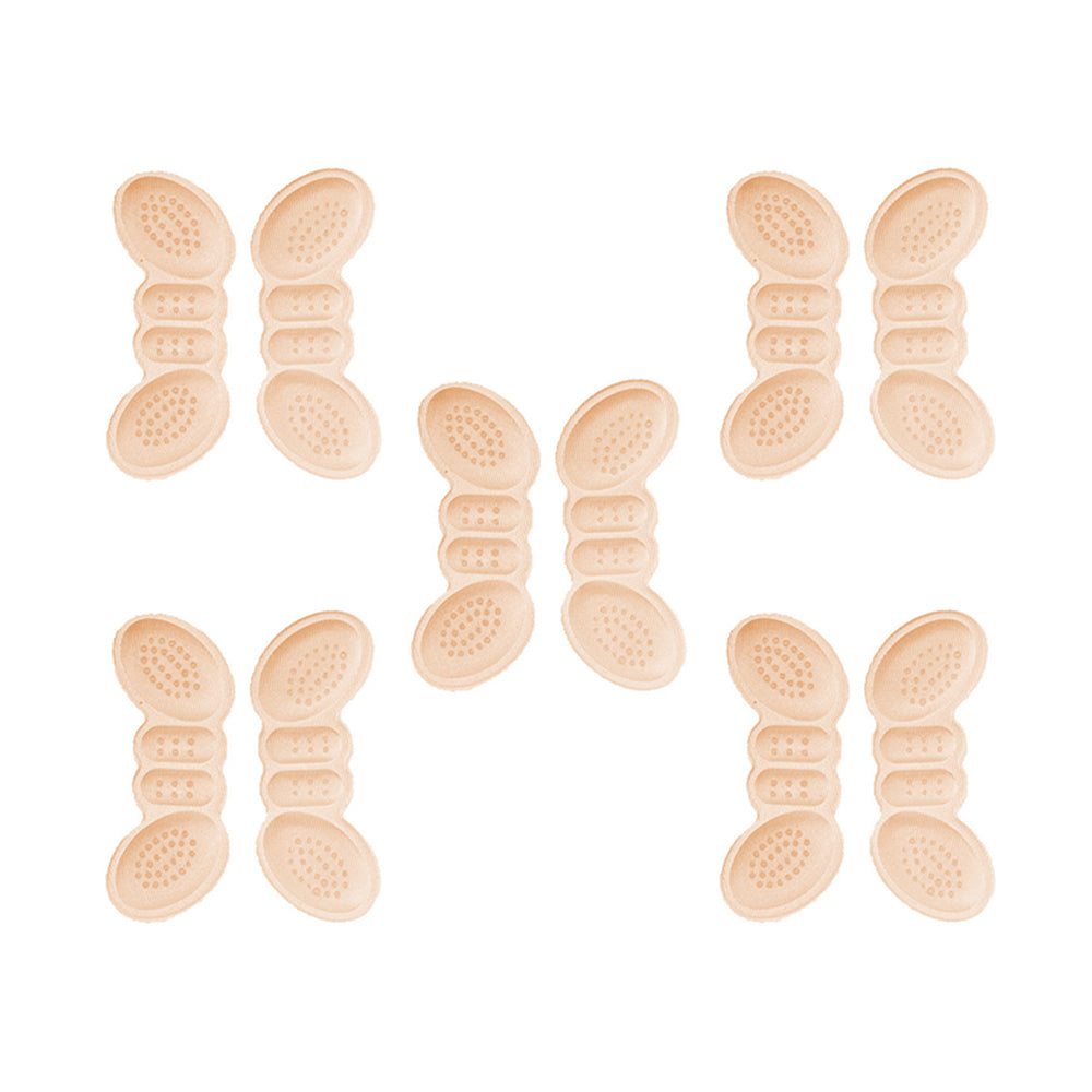 10 Pairs Nude Pairs Self-Adhesive Heel Grips with Anti-Slip Dots