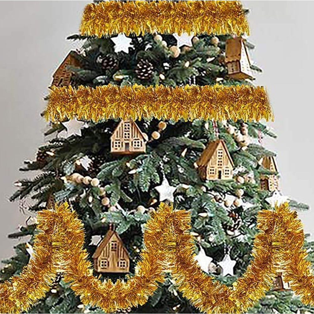 8Pcs Gold Christmas Tinsel Garland Xmas Decor Home Decor