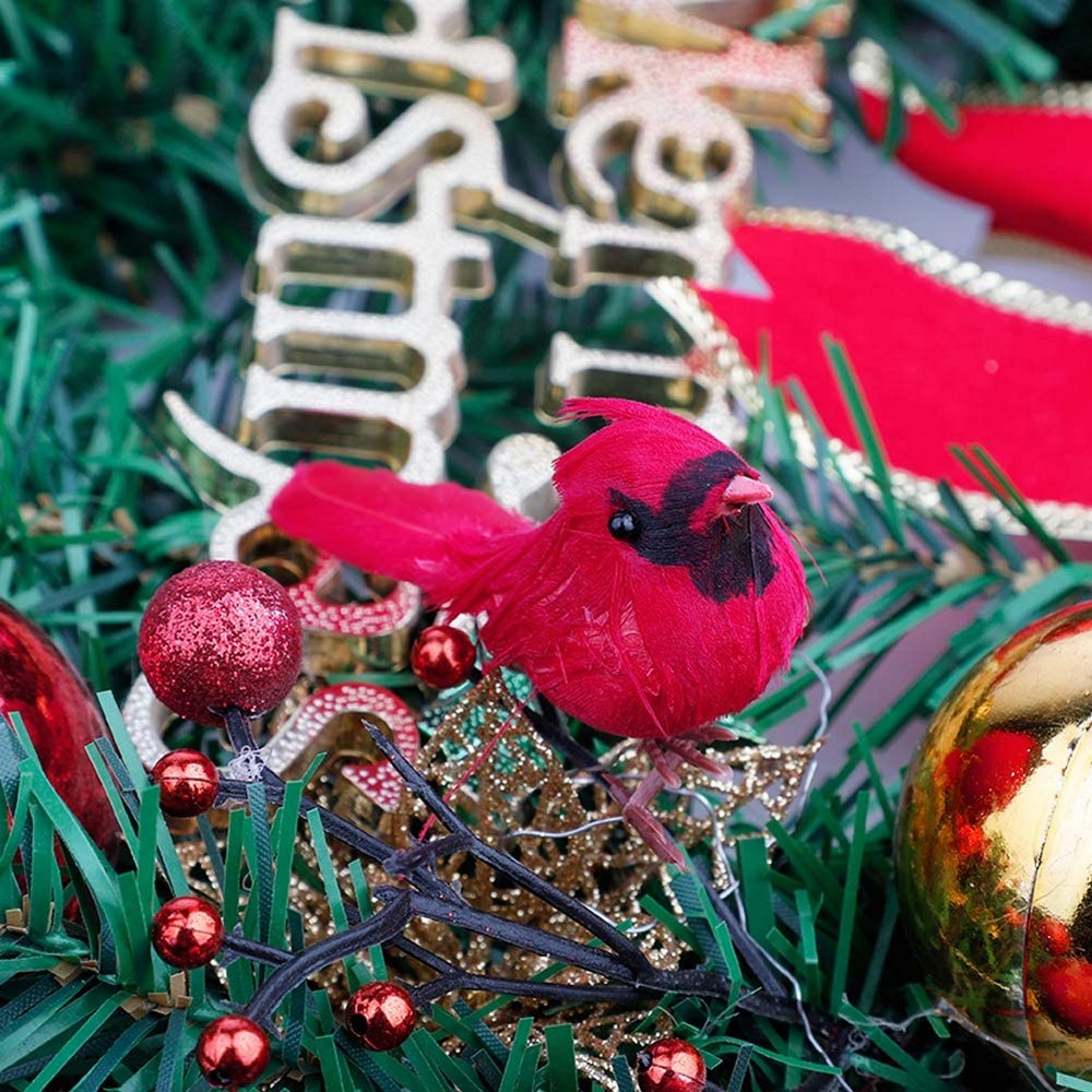 20 X Christmas Cardinal Birds Artificial Christmas Birds Xmas Decoration Pendant