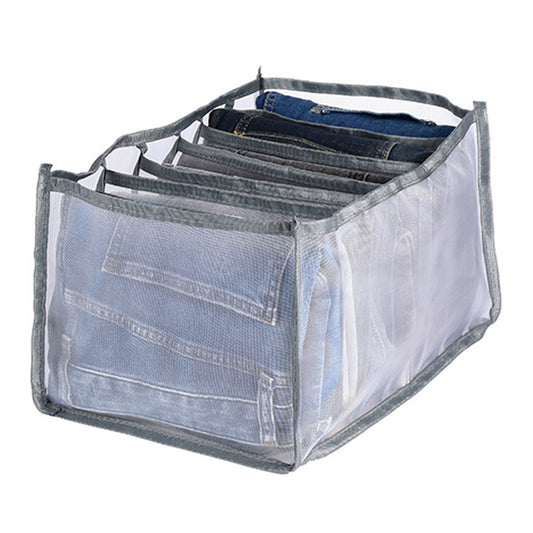 4X Grey 7-Grids Drawer Organizer Divider Mesh Storage Bag Pants Jeans Organizer