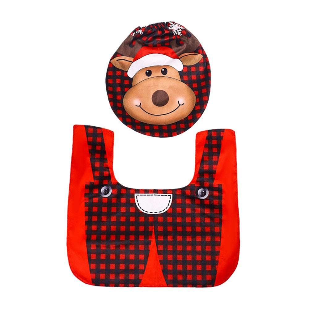 Style 3 Style 4 Christmas Toilet Decoration Xmas Toilet Seat Cover Toilet Rug