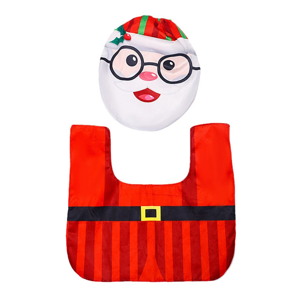 Style 3 Style 4 Christmas Toilet Decoration Xmas Toilet Seat Cover Toilet Rug