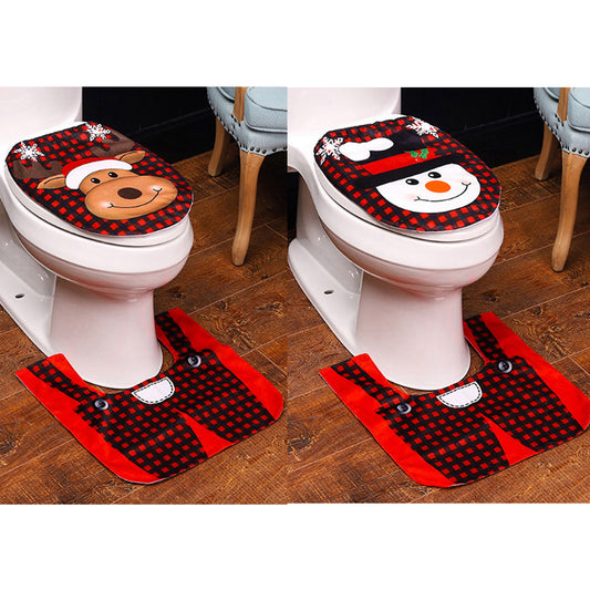 Style 2 Style 3 Christmas Toilet Decoration Xmas Toilet Seat Cover Toilet Rug