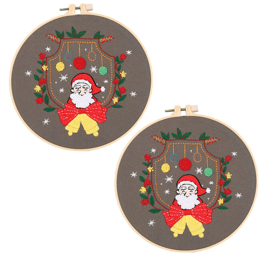 2 X Style 2 DIY Christmas Embroidery Kit for Beginners Xmas Home Decor