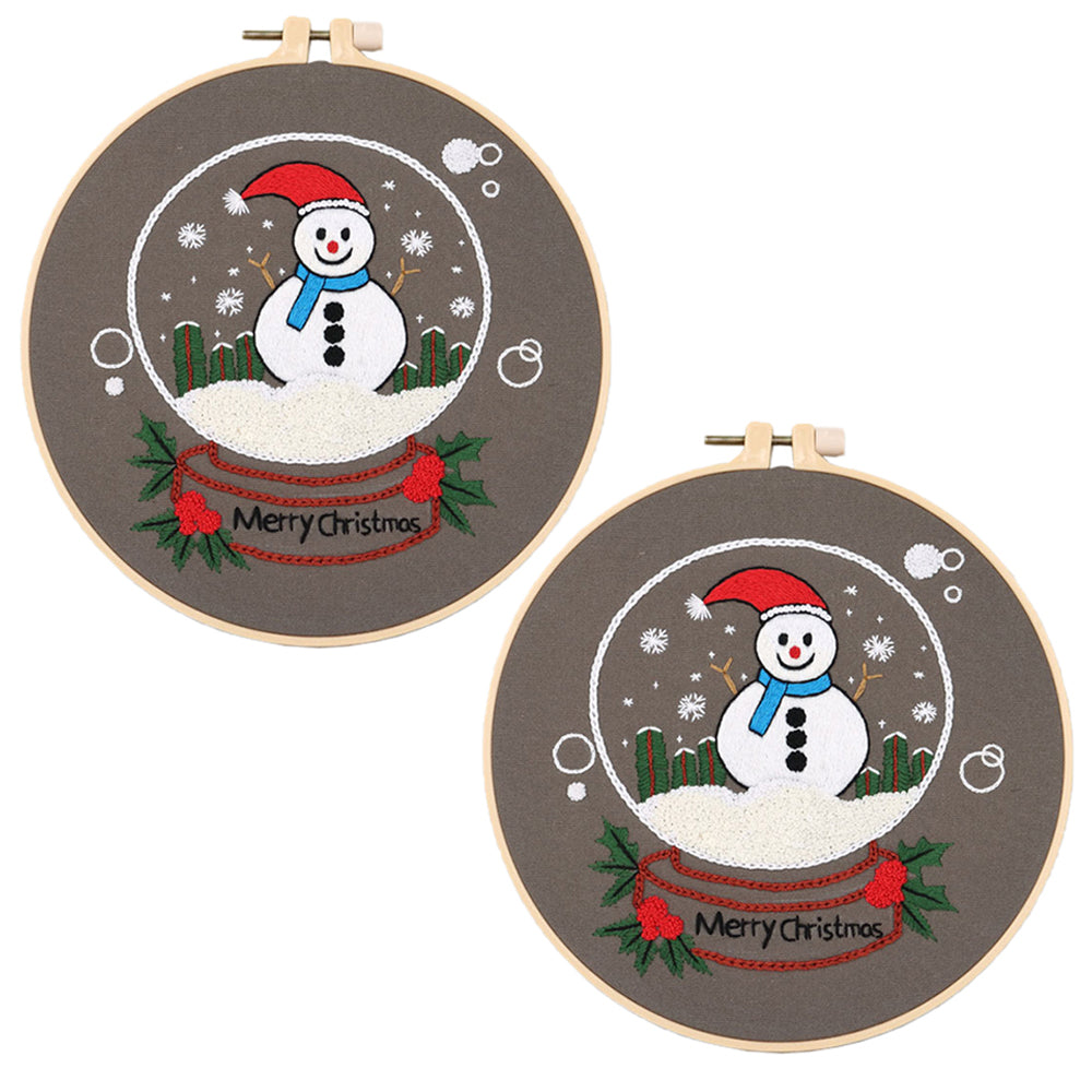 2 X Style 5 DIY Christmas Embroidery Kit for Beginners Xmas Home Decor