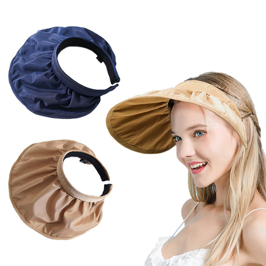 2 X Navy Coffee 2 in 1 Sun Visor Hats Hair Band Headbands