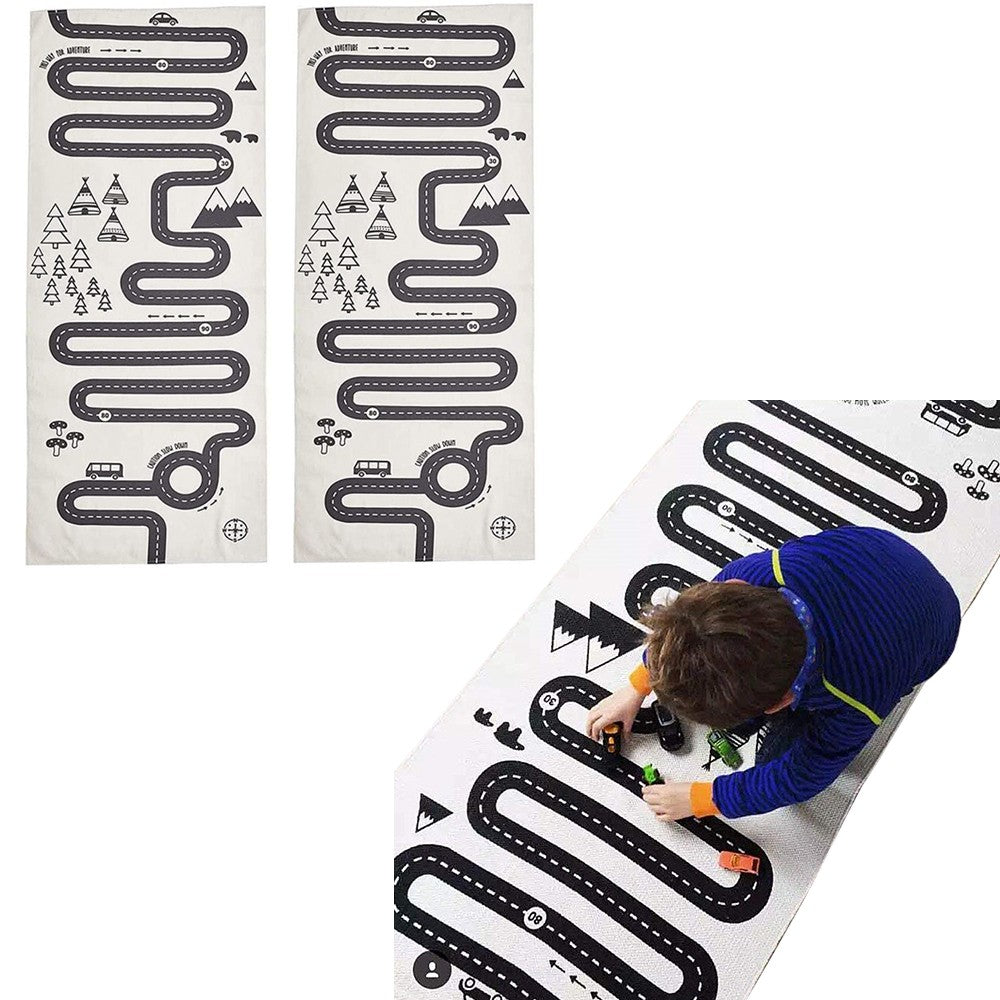 2 X Kids Car Toys Playing Mat Road Adventure Racing Floor Mat