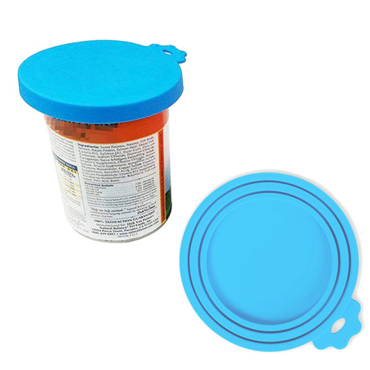 2Pcs Blue 3 in 1 Universal Silicone Food Can Lids