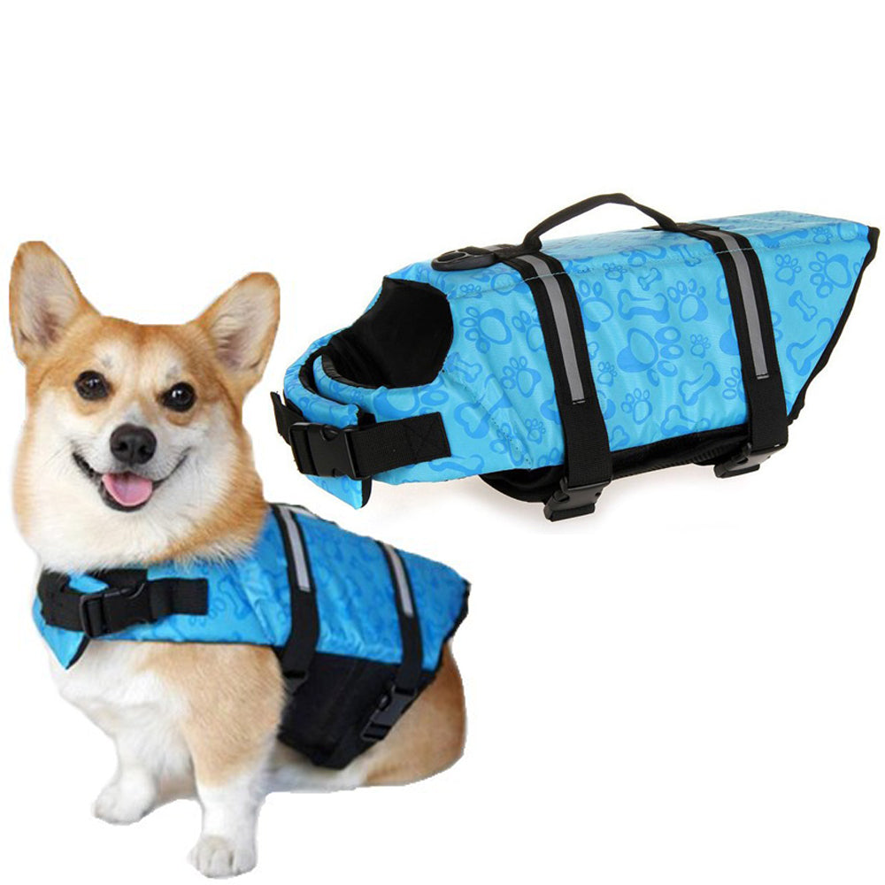 Printed Dog Life Jacket Light Blue M