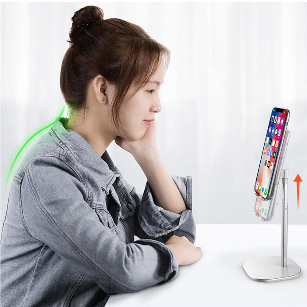 1X  Accessories Height Adjustable for Phone or Tablet Holder-Silver