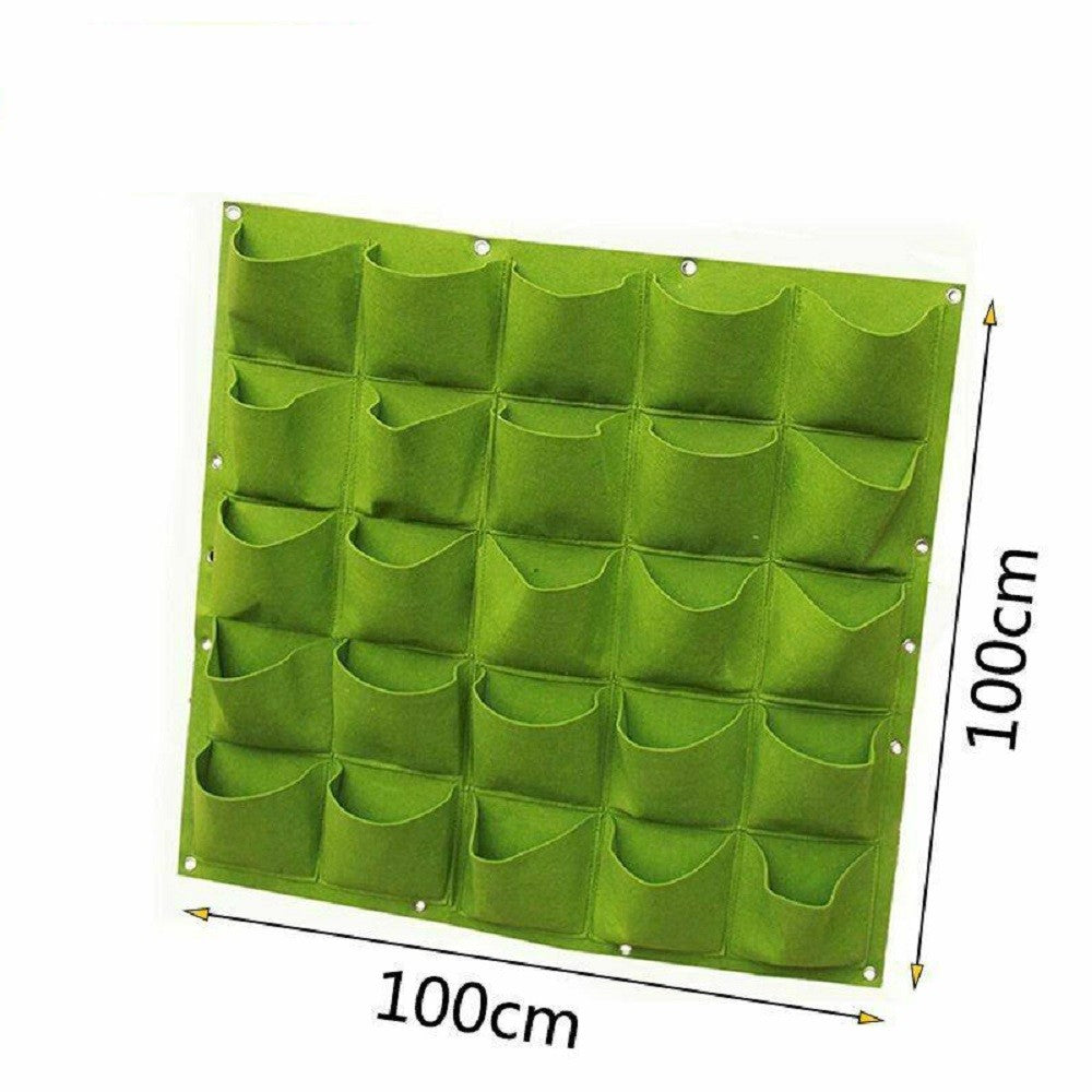 2 X Hanging Plant Grow Bag 25 Pockets Wall Hanging Planting Bag