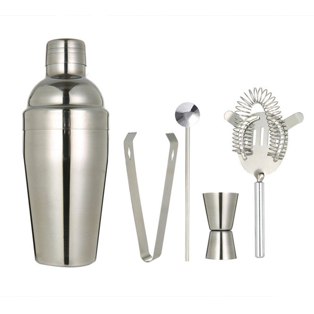 5 Pieces Stainless Steel Barware Cocktail Maker Set