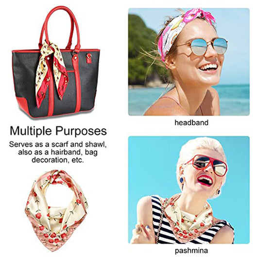 12pcs Mixed Color Soft Square Scarves Women