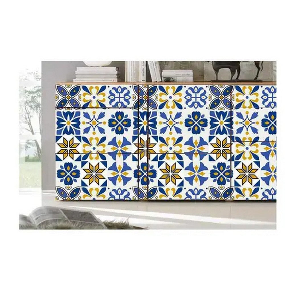 Set of 10PCS 15x15cm Self Adhesive Kitchen Tile Stickers Moroccan Style Wall Stickers Stair Stickers Tile Decals Home Decor Style 2