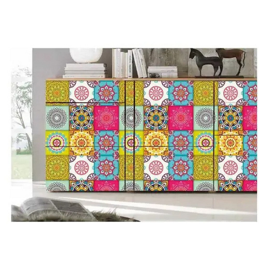 Set of 10PCS 15x15cm Self Adhesive Kitchen Tile Stickers Moroccan Style Wall Stickers Stair Stickers Tile Decals Home Decor Style 3