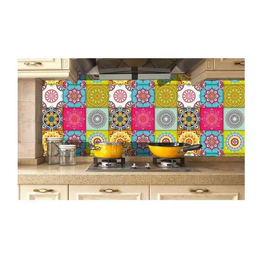 Set of 10PCS 15x15cm Self Adhesive Kitchen Tile Stickers Moroccan Style Wall Stickers Stair Stickers Tile Decals Home Decor Style 3