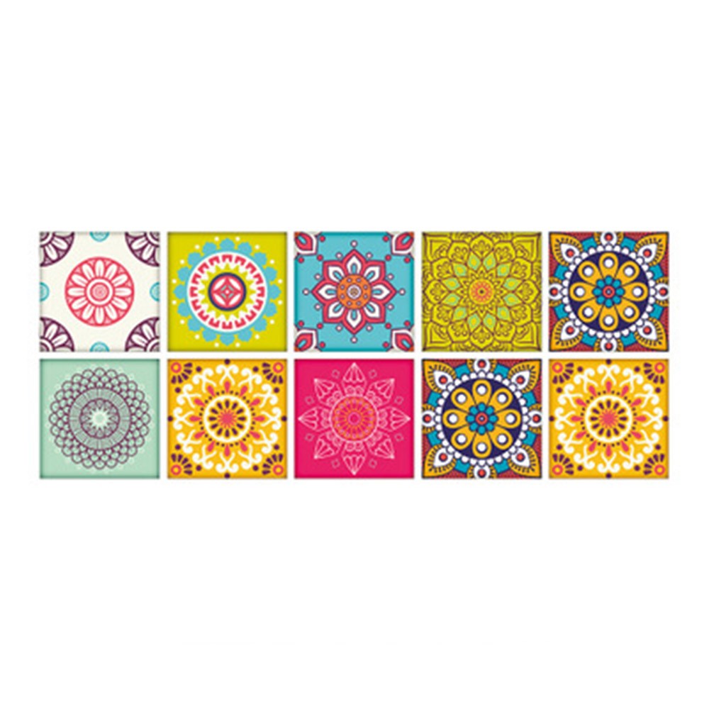 Set of 10PCS 15x15cm Self Adhesive Kitchen Tile Stickers Moroccan Style Wall Stickers Stair Stickers Tile Decals Home Decor Style 3
