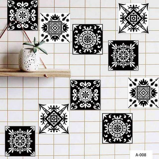 Set of 10PCS 15x15cm Self Adhesive Kitchen Tile Stickers Moroccan Style Wall Stickers Stair Stickers Tile Decals Home Decor Style 4