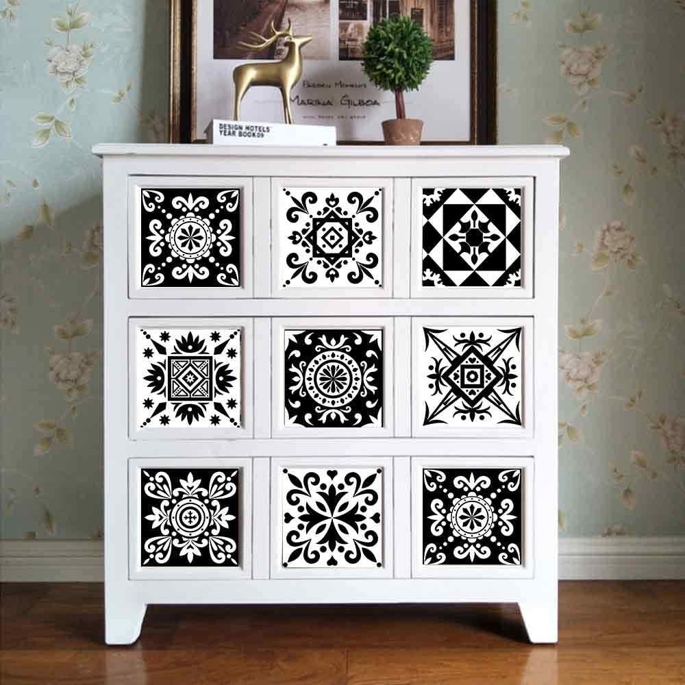 Set of 10PCS 15x15cm Self Adhesive Kitchen Tile Stickers Moroccan Style Wall Stickers Stair Stickers Tile Decals Home Decor Style 4