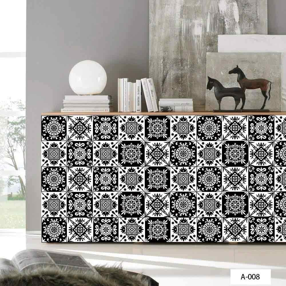 Set of 10PCS 15x15cm Self Adhesive Kitchen Tile Stickers Moroccan Style Wall Stickers Stair Stickers Tile Decals Home Decor Style 4