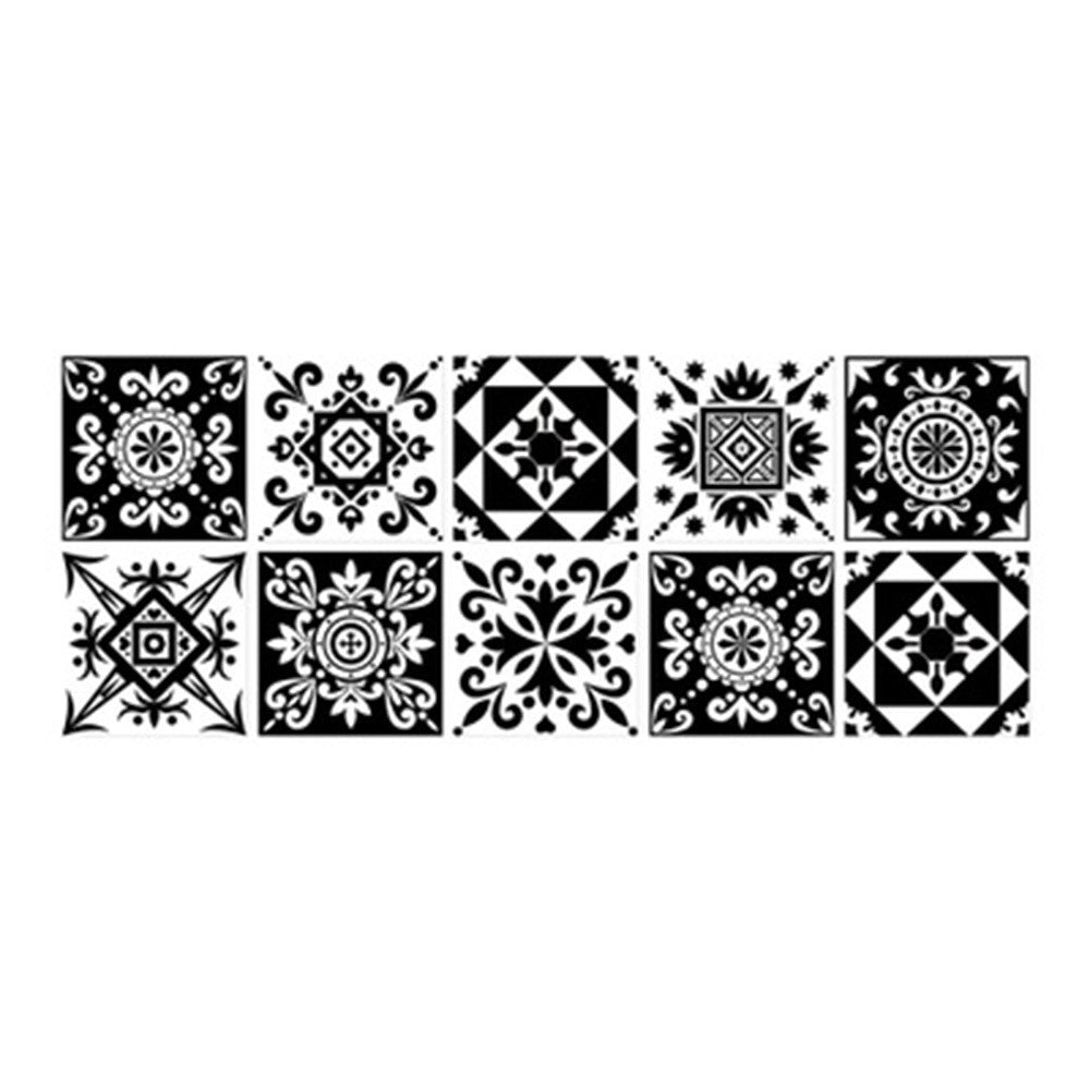 Set of 10PCS 15x15cm Self Adhesive Kitchen Tile Stickers Moroccan Style Wall Stickers Stair Stickers Tile Decals Home Decor Style 4