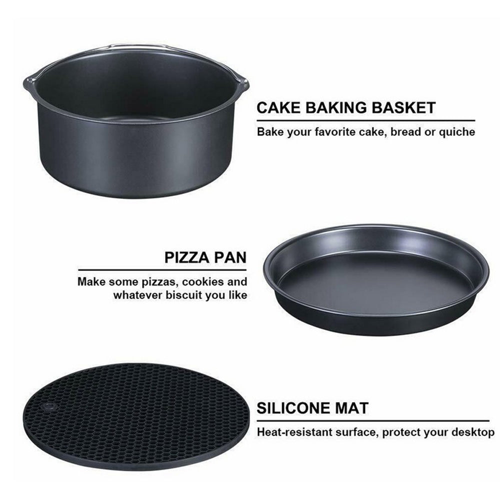 12PCS 6inch Air Fryer Accessories Set Kitchen Tools Kit for Airfryer 2.5-6.8QT