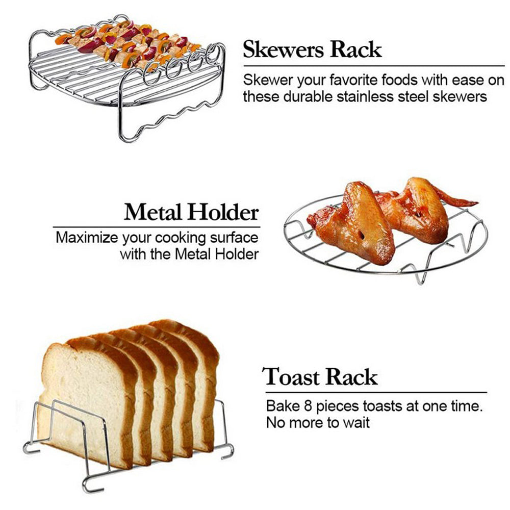 12PCS 6inch Air Fryer Accessories Set Kitchen Tools Kit for Airfryer 2.5-6.8QT