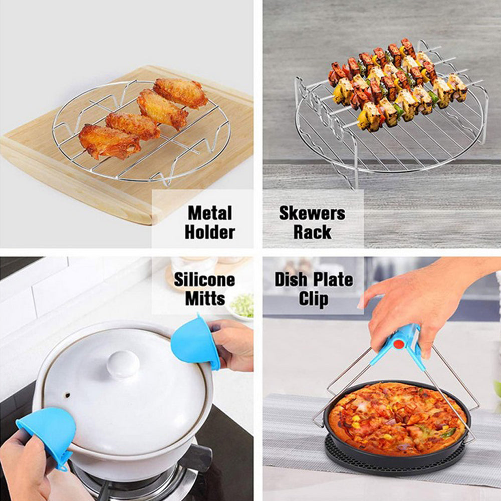 12PCS 6inch Air Fryer Accessories Set Kitchen Tools Kit for Airfryer 2.5-6.8QT
