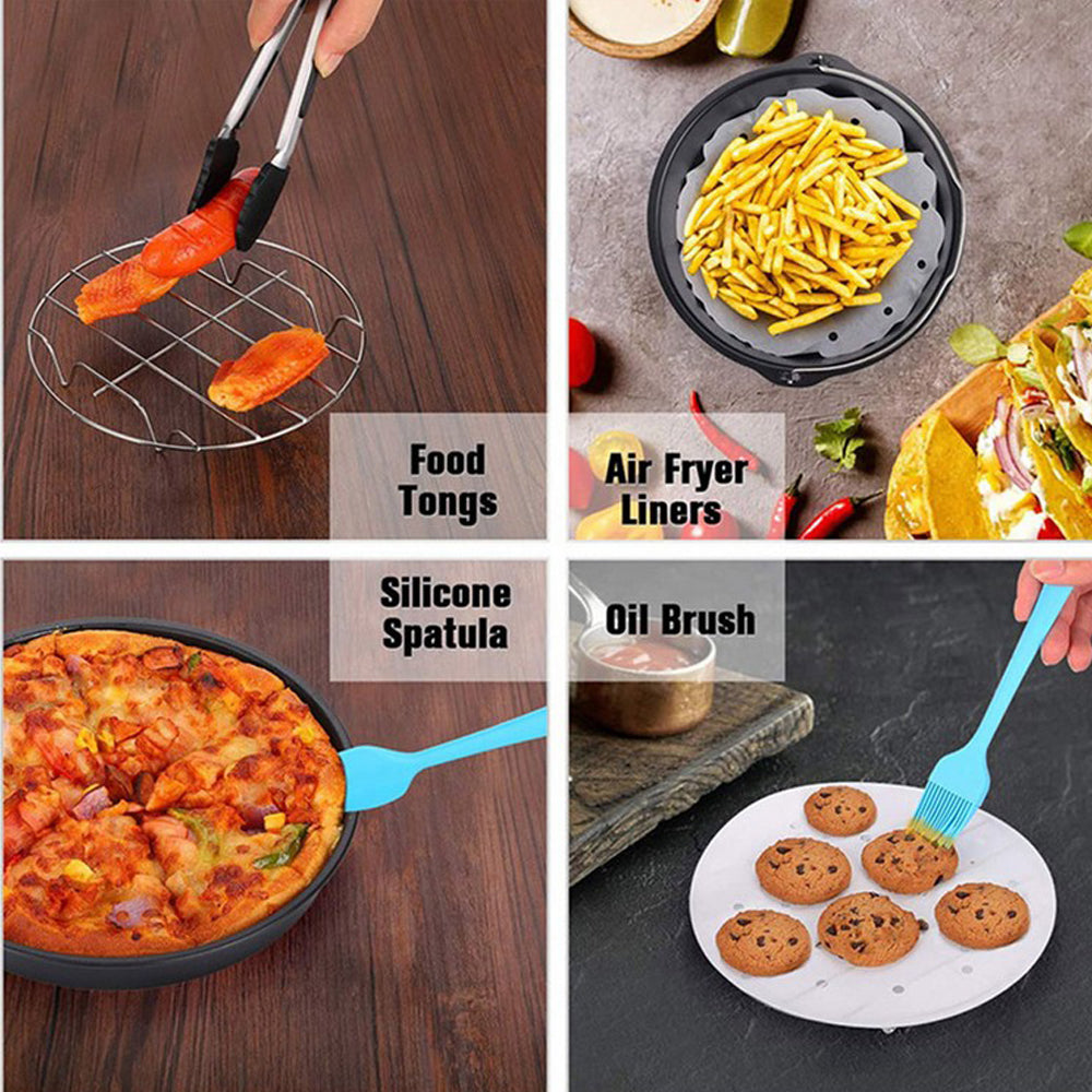 12PCS 6inch Air Fryer Accessories Set Kitchen Tools Kit for Airfryer 2.5-6.8QT