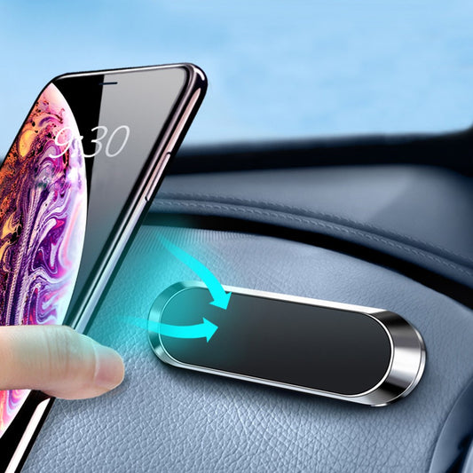 2 X Mini Strip Shape Magnetic Car Phone Holder Phone Magnet Stand Silver