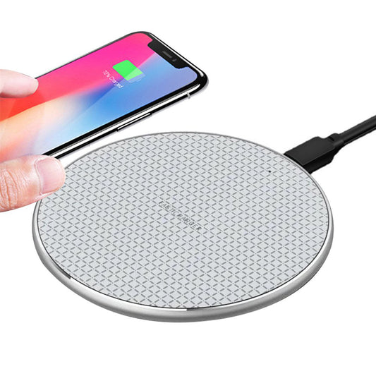 Wireless Charger Charging Pad Cordless Phone Charger Silver