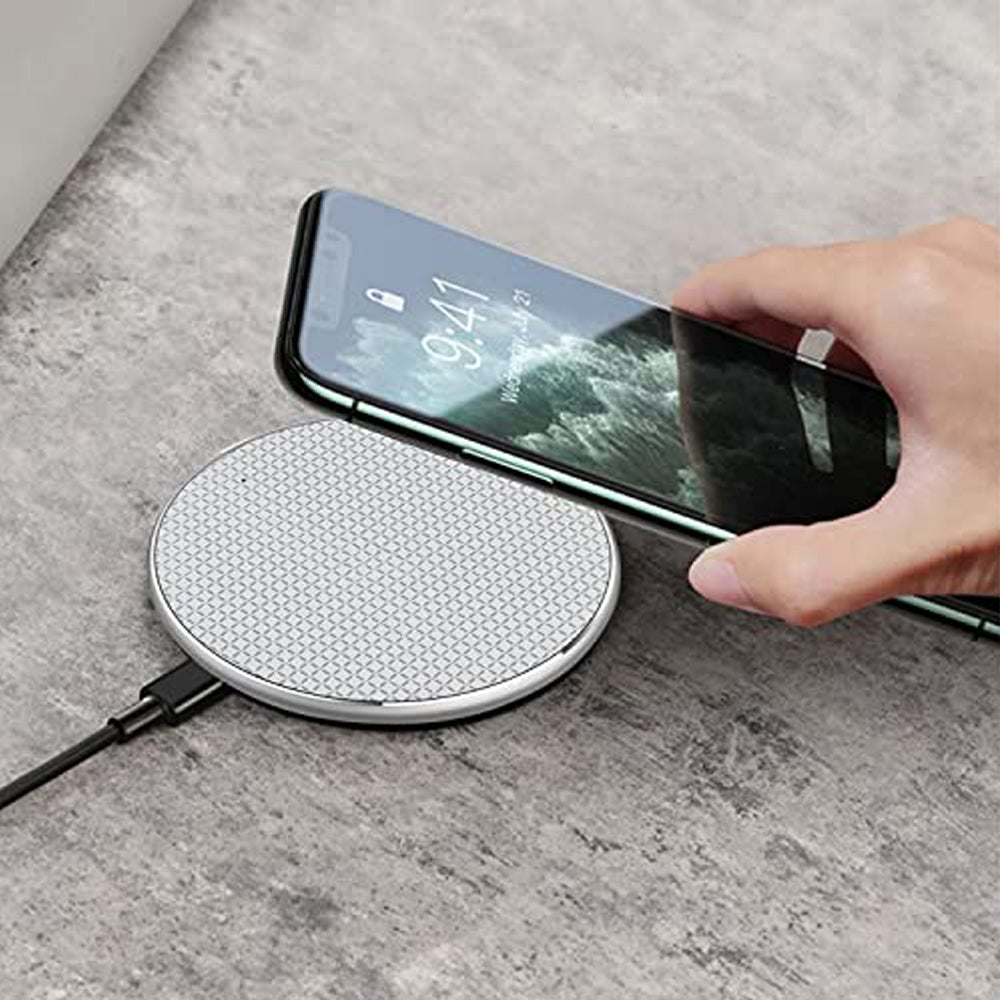 Wireless Charger Charging Pad Cordless Phone Charger Silver