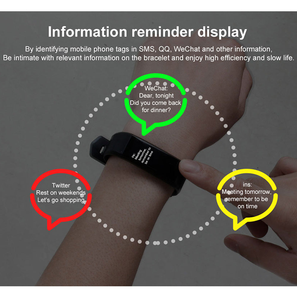 20 In 1 115plus Smart Fitness Tracker Bands Water Resistant Sport Watch Bluetooth Smart Touch Wristband Health Monitoring Bracelet Blue