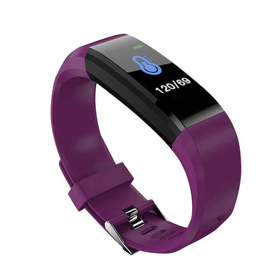 20 In 1 115plus Smart Fitness Tracker Bands Water Resistant Sport Watch Bluetooth Smart Touch Wristband Health Monitoring Bracelet Purple