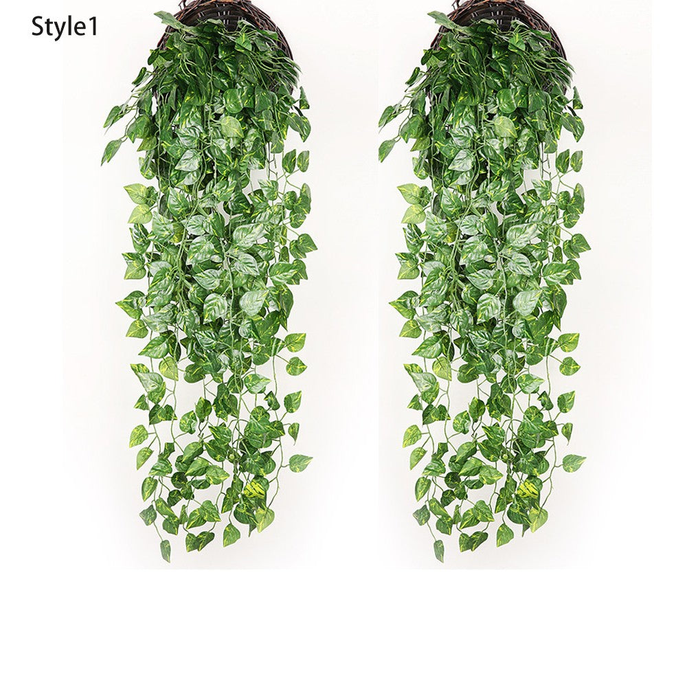 2Pcs Artificial Plants Ivy Vine Hanging Leaf Garland Plants Home Decoration - Style 1