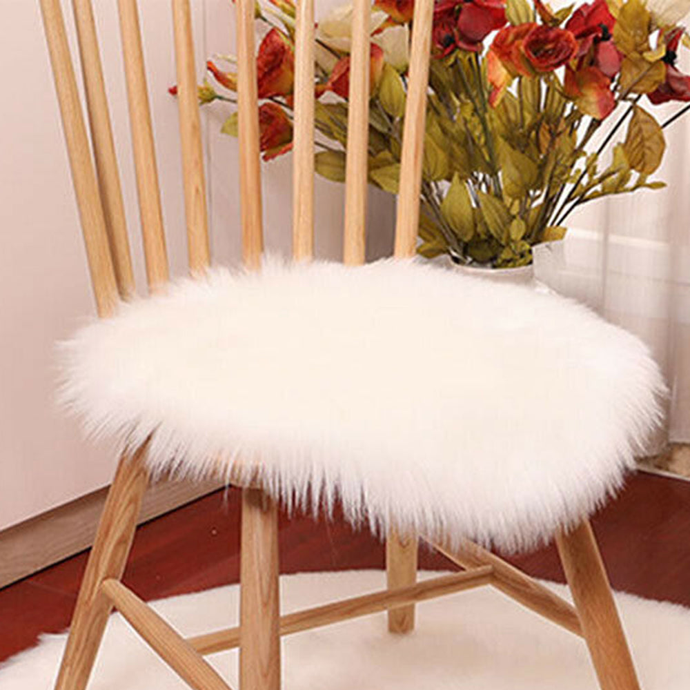 35x35cm Soft Round Seat Cushion White