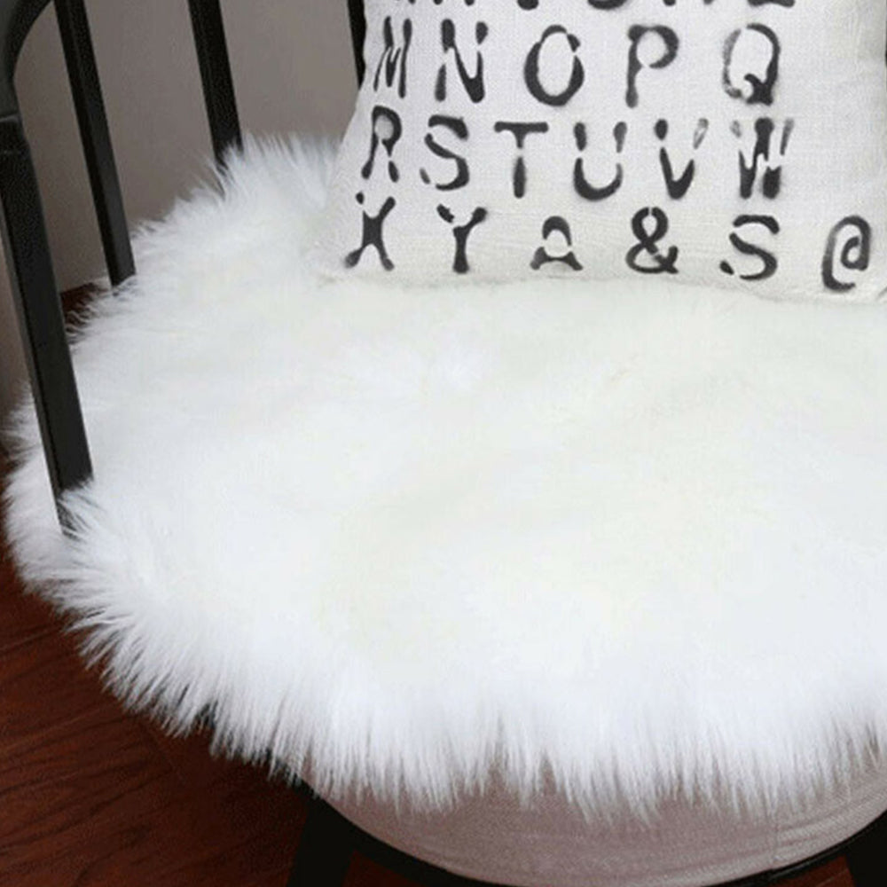 35x35cm Soft Round Seat Cushion White