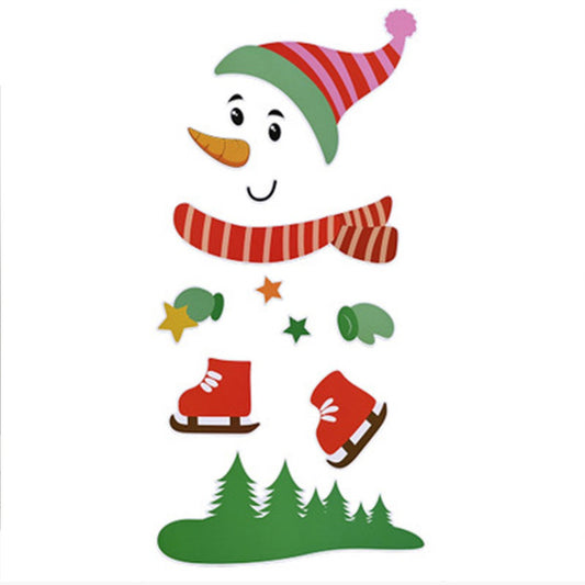 Red Hat Snowman Christmas Fridge Magnet Sticker Christmas Home Decoration