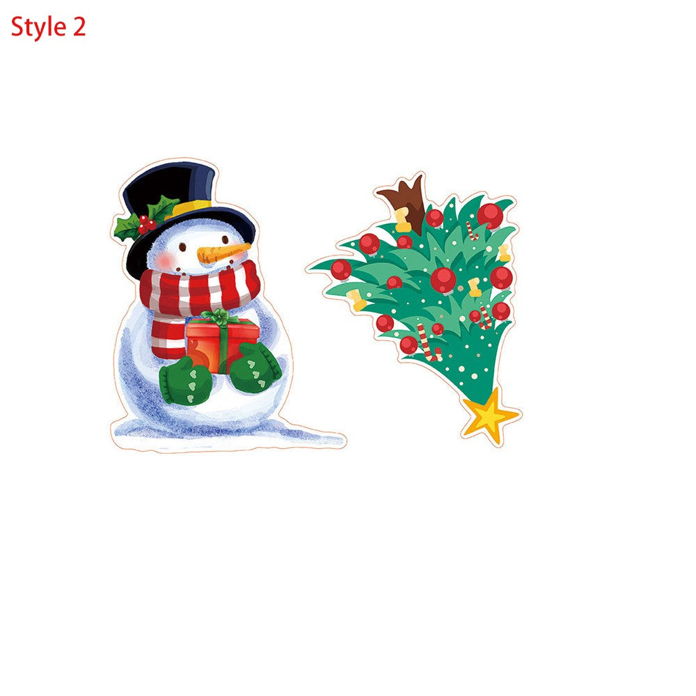 2Sets Snowman Wall Sticker Self-Adhesive Sticker