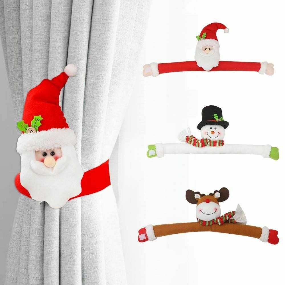 2Pcs Santa Claus Christmas Curtain Buckles