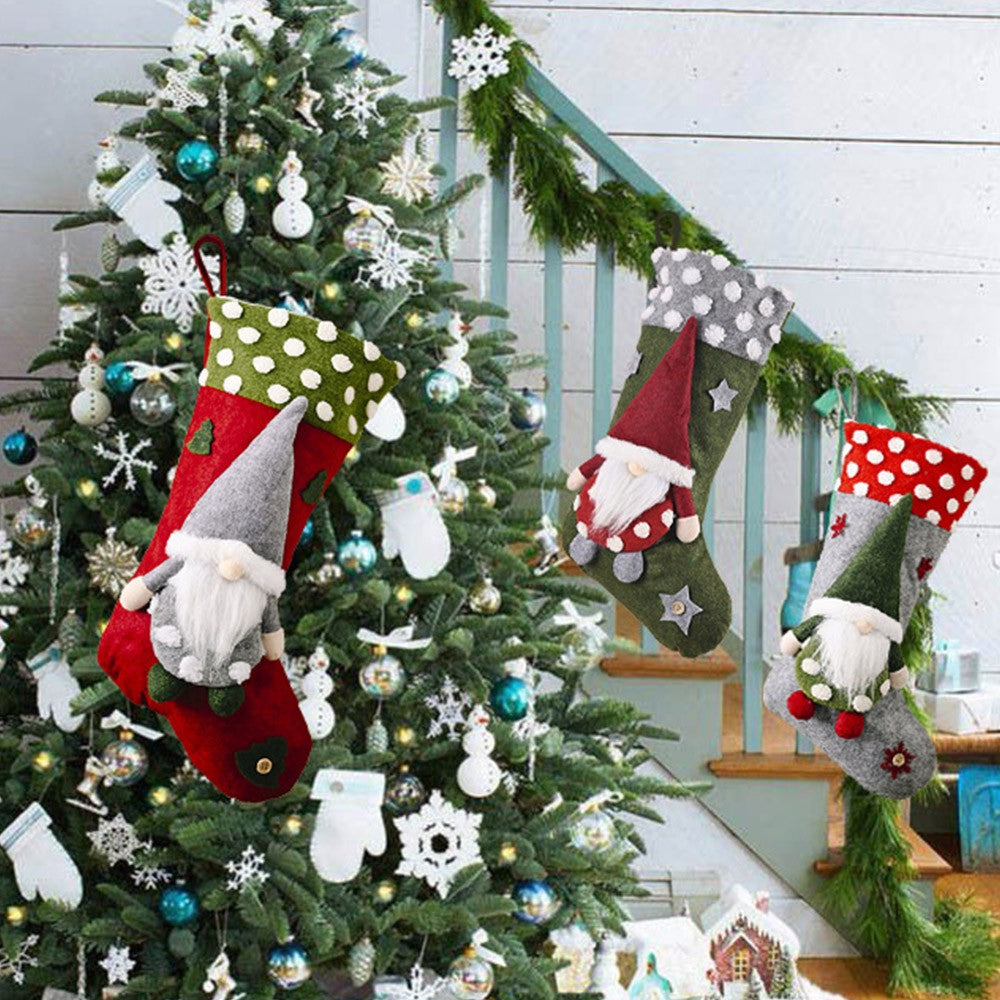 Christmas Socks Cute Faceless Doll Bag Candy Bag