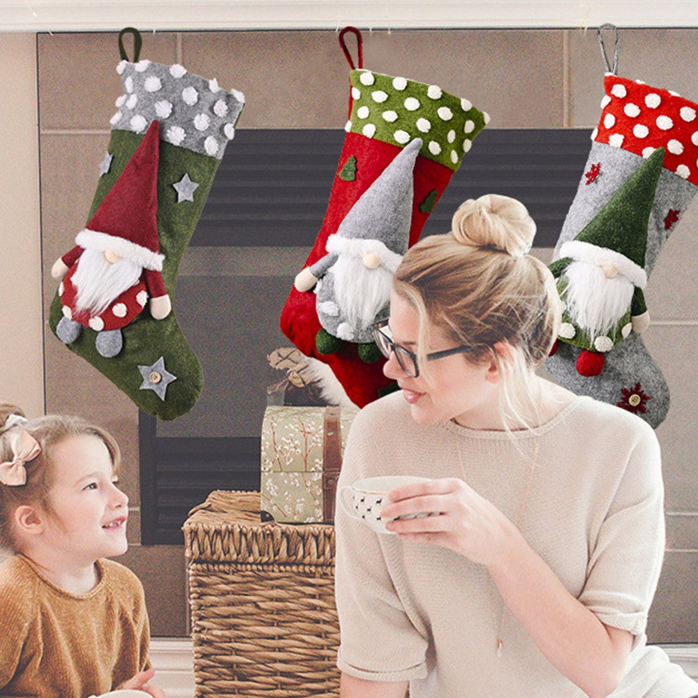 Christmas Socks Cute Faceless Doll Bag Candy Bag