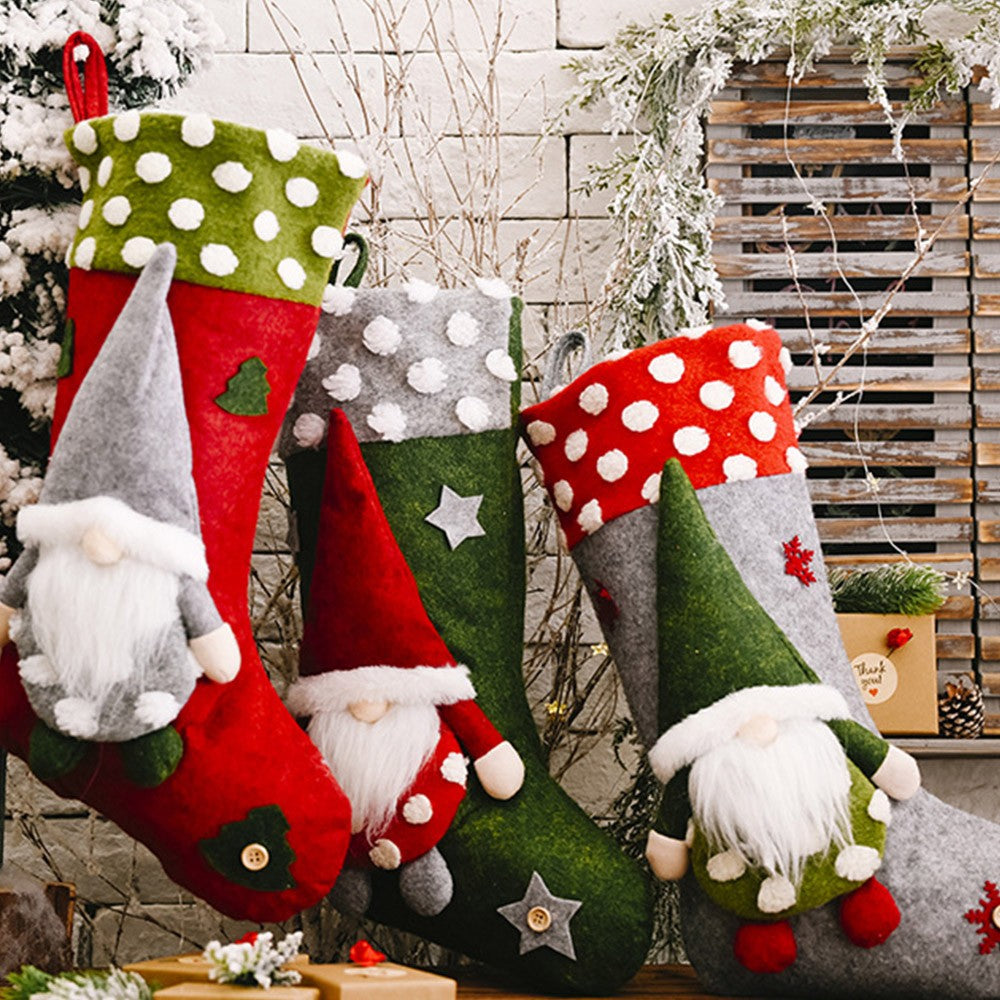 Christmas Socks Cute Faceless Doll Bag Candy Bag
