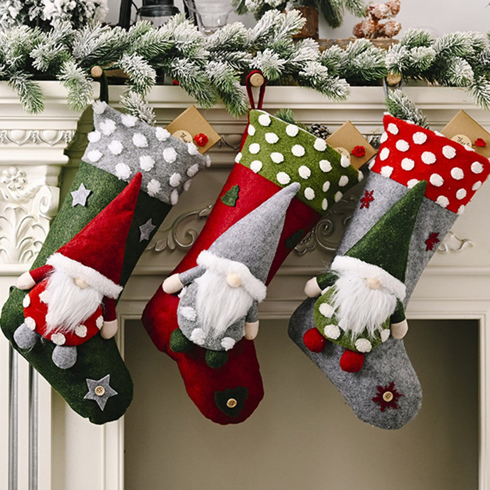 Christmas Socks Cute Faceless Doll Bag Candy Bag