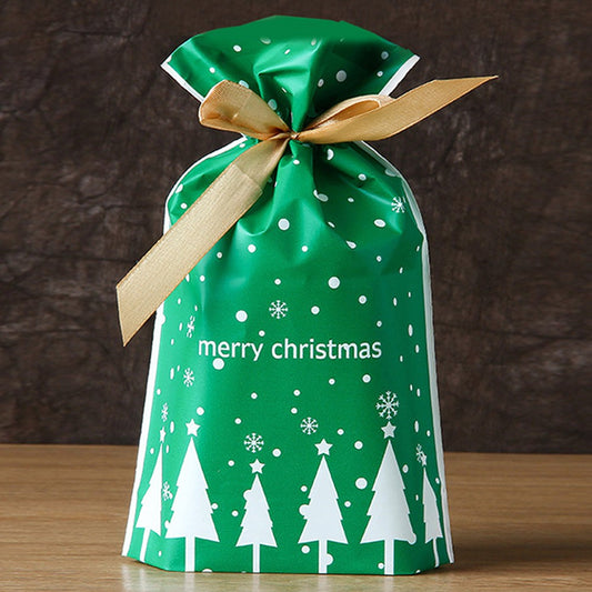 1Set 50pcs Elk Pattern Christmas Package Bags
