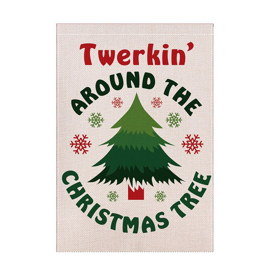 Christmas Tree Pattern Christmas Flag Double-Side Pattern Christmas Garden Flag
