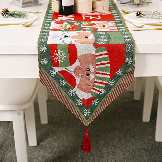 Santa Claus Christmas Table Runner Table Flag Home Table Decoration