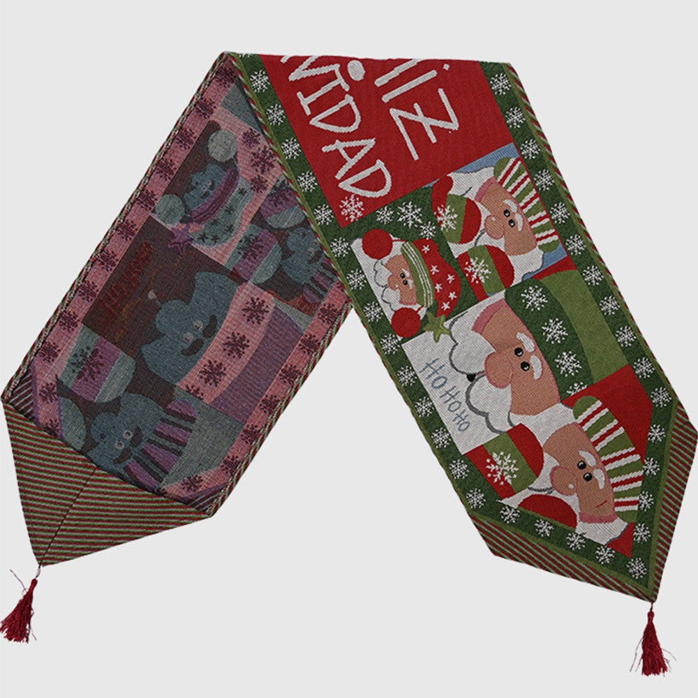 Santa Claus Christmas Table Runner Table Flag Home Table Decoration