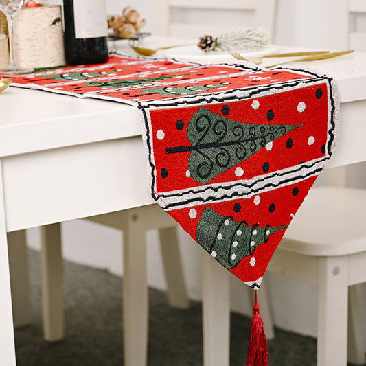 Tree Christmas Table Runner Table Flag Home Table Decoration